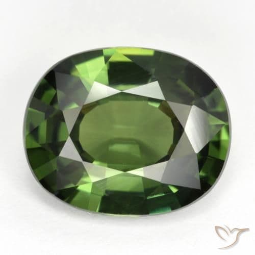 5.52ct Natural Earthy Green Sapphire, Oval Cut, 12.1x9.9 mm