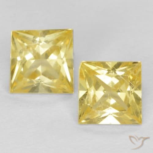 0.57ct Medium-Light Yellow Sapphire, Square, 3.6x3.6 mm