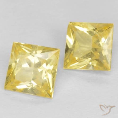 0.57ct Medium-Light Yellow Sapphire, Square, 3.6x3.6 mm