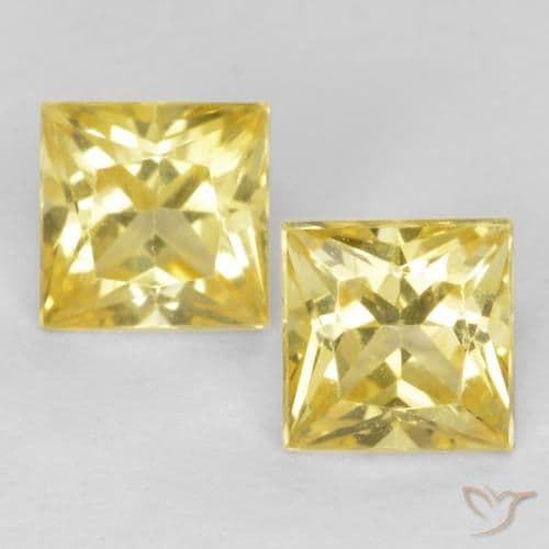 0.68ct Natural Tuscany Yellow Sapphire, Square, 3.6x3.6 mm