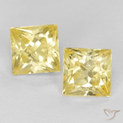 0.80ct Natural Tuscany Yellow Sapphire, Square, 3.9x3.8 mm