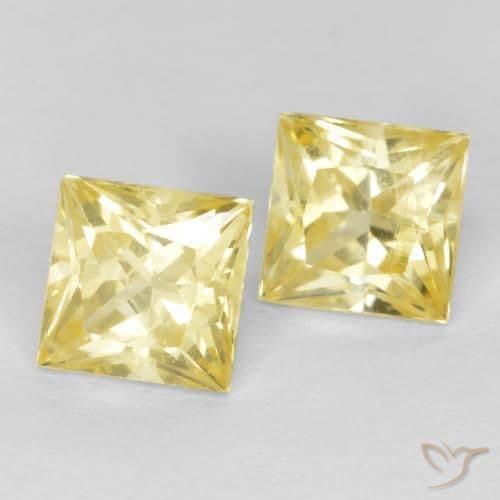 0.75ct Medium-Light Yellow Sapphire, Square, 3.8x3.7 mm