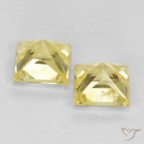 0.75ct Medium-Light Yellow Sapphire, Square, 3.8x3.7 mm