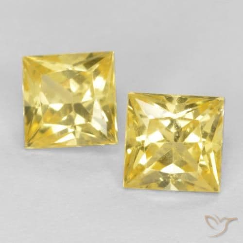 0.80ct Natural Tuscany Yellow Sapphire, Square, 3.9x3.8 mm