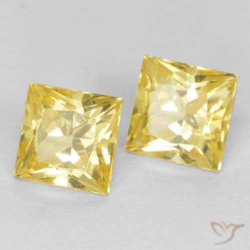 0.76ct Natural Tuscany Yellow Sapphire, Square, 3.8x3.8 mm