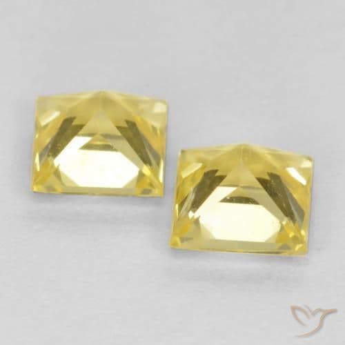 0.76ct Natural Tuscany Yellow Sapphire, Square, 3.8x3.8 mm