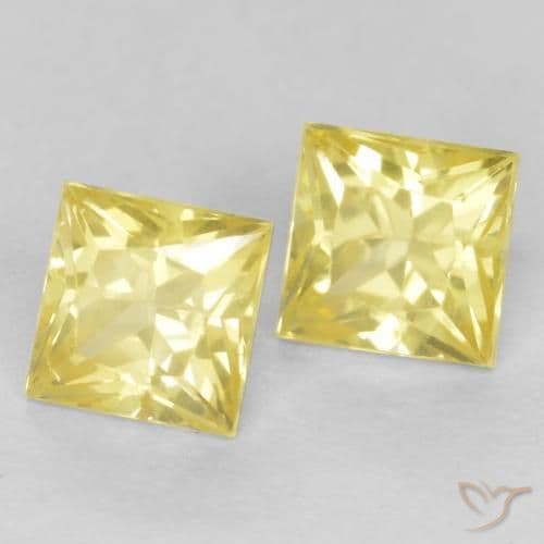 0.59ct Natural Tuscany Yellow Sapphire, Square, 3.4x3.4 mm