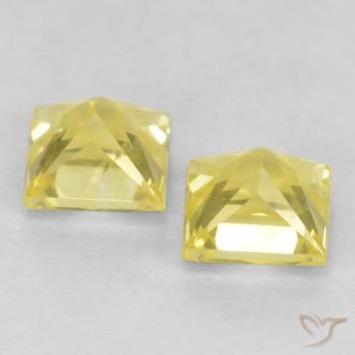 0.59ct Natural Tuscany Yellow Sapphire, Square, 3.4x3.4 mm