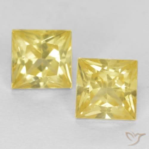 0.80ct Natural Tuscany Yellow Sapphire, Square, 3.9x3.8 mm
