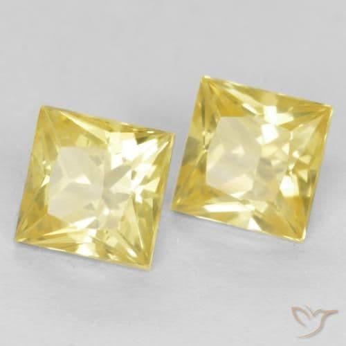 0.80ct Natural Tuscany Yellow Sapphire, Square, 3.9x3.8 mm
