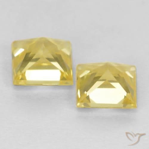 0.80ct Natural Tuscany Yellow Sapphire, Square, 3.9x3.8 mm