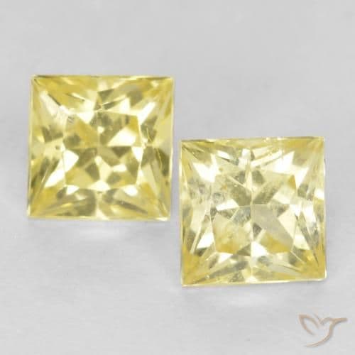 0.58ct Medium-Light Yellow Sapphire, Square, 3.5x3.4 mm