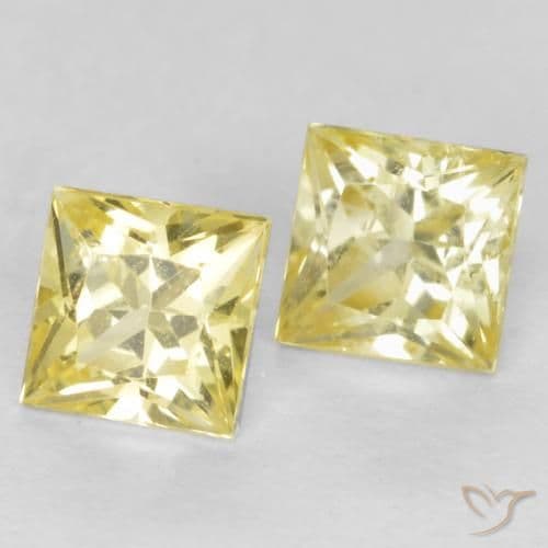 0.58ct Medium-Light Yellow Sapphire, Square, 3.5x3.4 mm