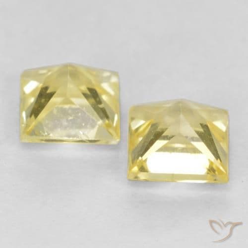 0.58ct Medium-Light Yellow Sapphire, Square, 3.5x3.4 mm