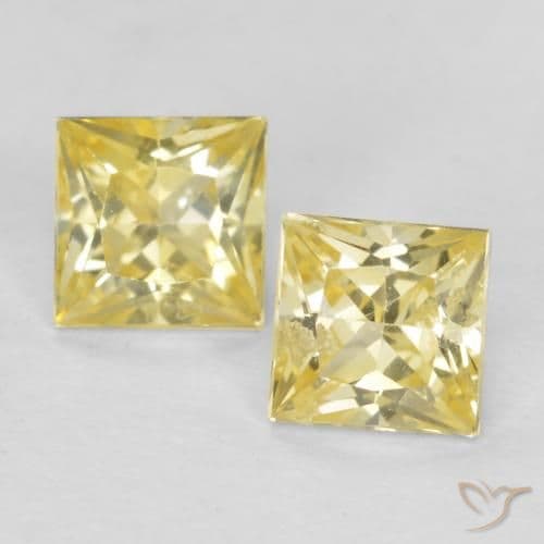 0.70ct Medium-Light Yellow Sapphire, Square, 3.7x3.6 mm