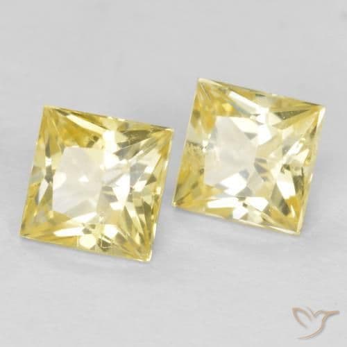 0.70ct Medium-Light Yellow Sapphire, Square, 3.7x3.6 mm