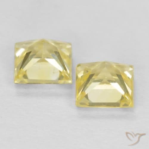 0.70ct Medium-Light Yellow Sapphire, Square, 3.7x3.6 mm