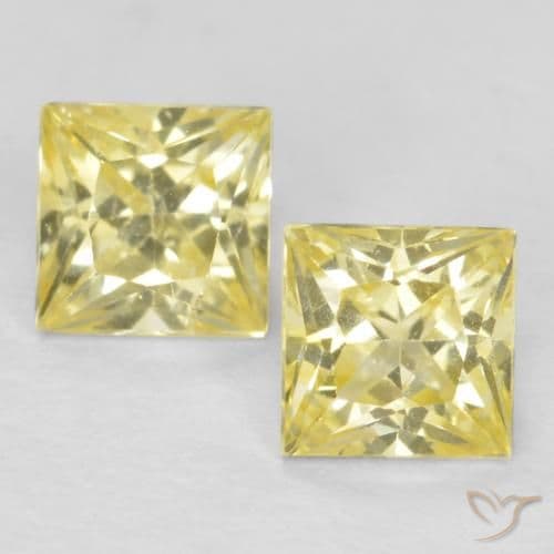 0.63ct Medium-Light Yellow Sapphire, Square, 3.6x3.5 mm
