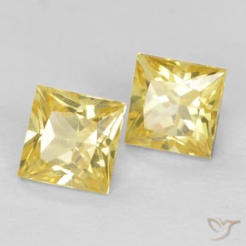 0.68ct Natural Tuscany Yellow Sapphire, Square, 3.6x3.5 mm