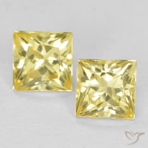 0.57ct Natural Tuscany Yellow Sapphire, Square, 3.4x3.3 mm