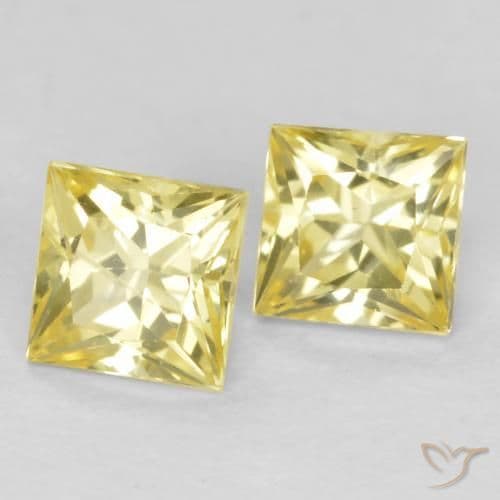 0.57ct Natural Tuscany Yellow Sapphire, Square, 3.4x3.3 mm