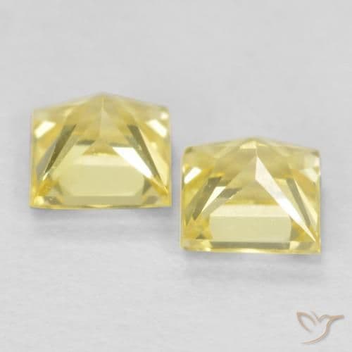 0.57ct Natural Tuscany Yellow Sapphire, Square, 3.4x3.3 mm