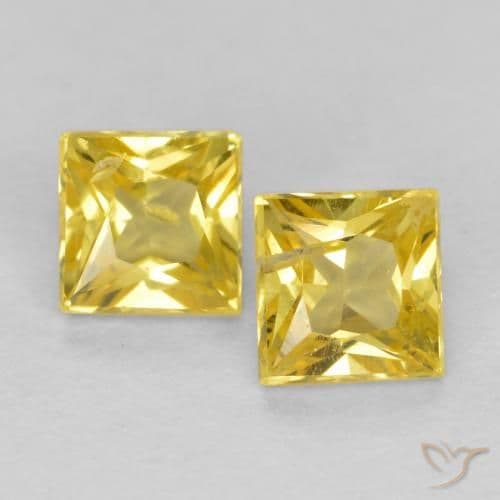 0.52ct Natural Tuscany Yellow Sapphire, Square, 3.2x3.2 mm
