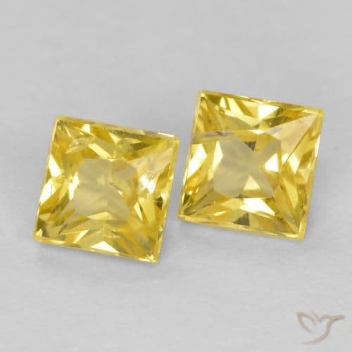 0.52ct Natural Tuscany Yellow Sapphire, Square, 3.2x3.2 mm