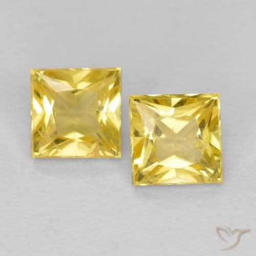 0.59ct Natural Tuscany Yellow Sapphire, Square, 3.5x3.5 mm
