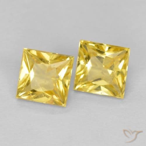 0.59ct Natural Tuscany Yellow Sapphire, Square, 3.5x3.5 mm
