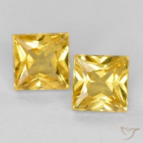 0.58ct Natural Honey Yellow Sapphire, Square, 3.4x3.4 mm