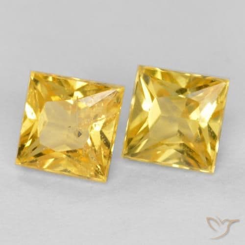 0.58ct Natural Honey Yellow Sapphire, Square, 3.4x3.4 mm