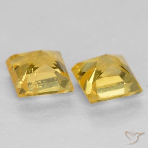 0.58ct Natural Honey Yellow Sapphire, Square, 3.4x3.4 mm