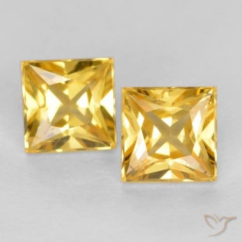 2.10ct Natural Golden Orange Sapphire, Square, 3.5x3.5 mm