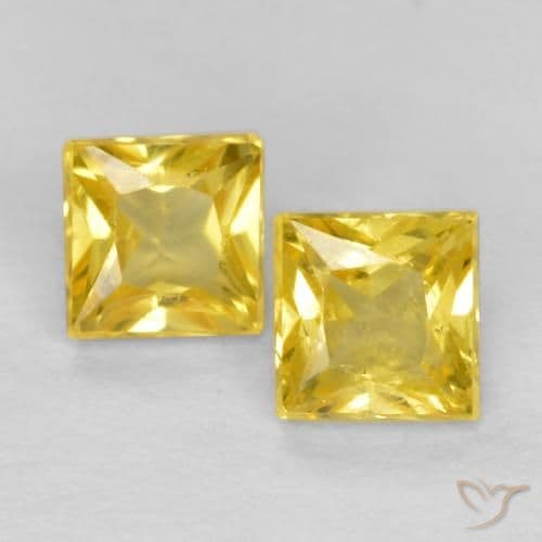 0.54ct Light Honey Yellow Sapphire, Square, 3.4x3.3 mm