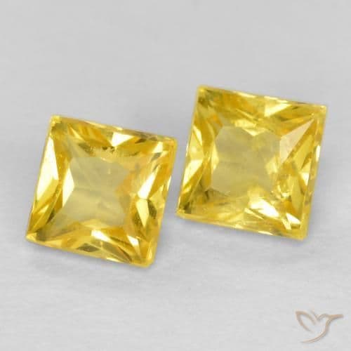 0.54ct Light Honey Yellow Sapphire, Square, 3.4x3.3 mm