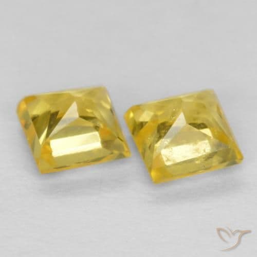 0.54ct Light Honey Yellow Sapphire, Square, 3.4x3.3 mm