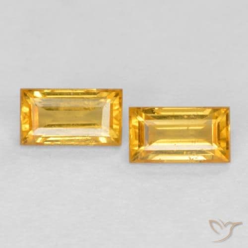1.09ct Medium-Dark Golden Sapphire, Baguette, 4.6x2.6 mm
