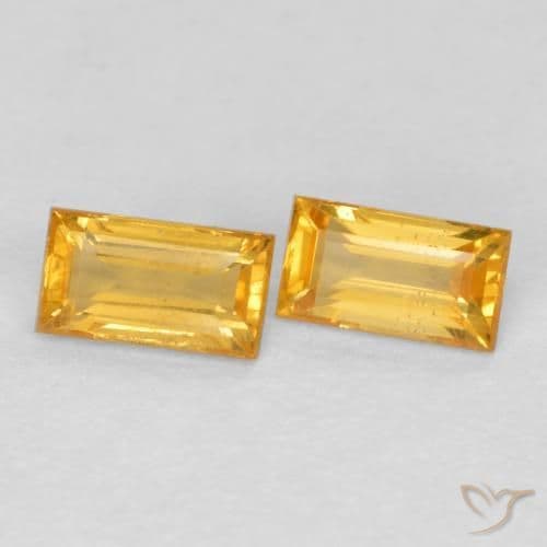 0.50ct Natural Medium Golden Sapphire, Baguette, 4.5x2.5 mm