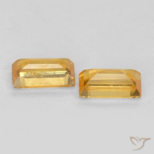 0.50ct Natural Medium Golden Sapphire, Baguette, 4.5x2.5 mm