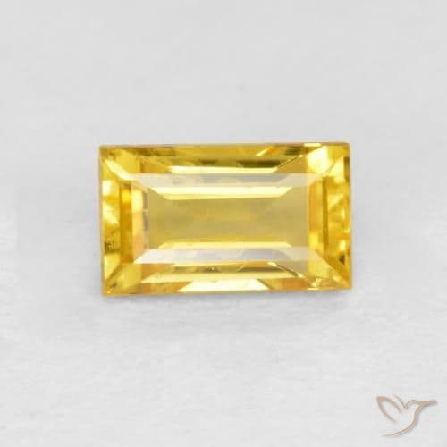 0.41ct Natural Golden Sapphire, Baguette, 4.9x2.9 mm