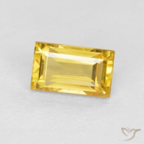 0.41ct Natural Golden Sapphire, Baguette, 4.9x2.9 mm
