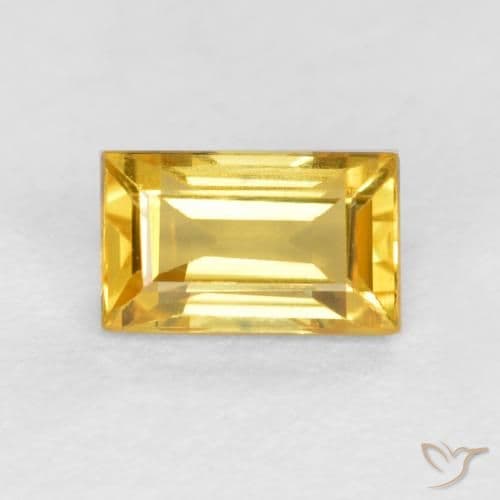 0.42ct Natural Medium Golden Sapphire, Baguette, 5.2x3.2 mm