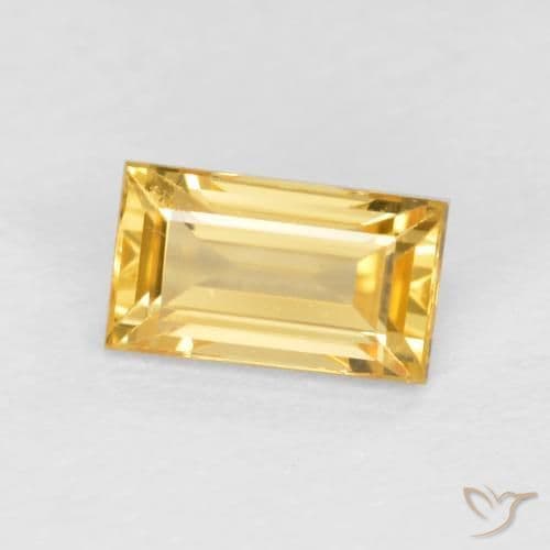 0.39ct Natural Medium Gold Sapphire, Baguette, 5.1x2.9 mm