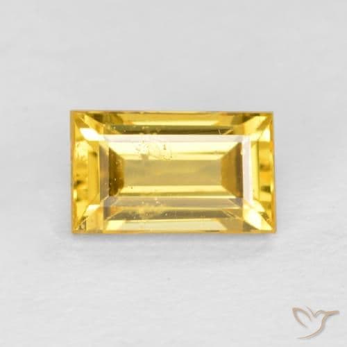 0.42ct Natural Medium Golden Sapphire, Baguette, 5.2x3.2 mm