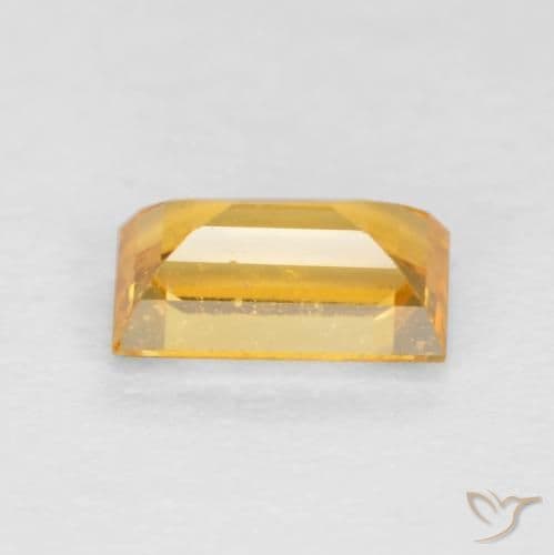 0.41ct Natural Golden Orange Sapphire, Baguette, 5.1x3.1 mm