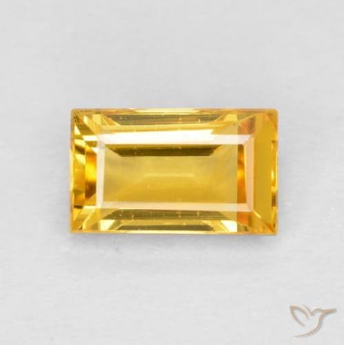 0.42ct Natural Medium Golden Sapphire, Baguette, 5.2x3.2 mm