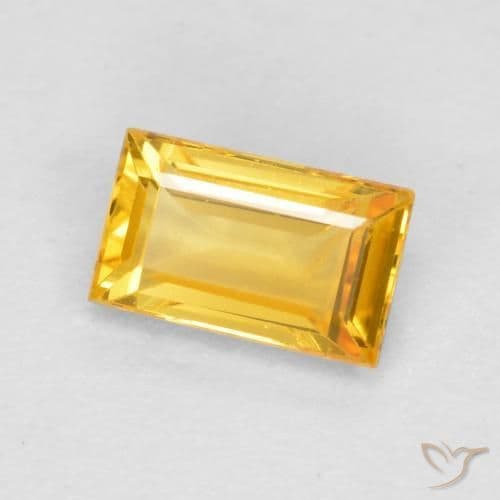 0.42ct Natural Medium Golden Sapphire, Baguette, 5.2x3.2 mm