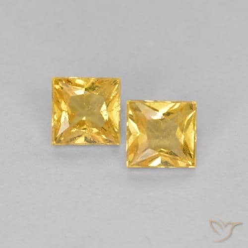 0.48ct Natural Golden Sapphire, Square, 3.3x3.1 mm