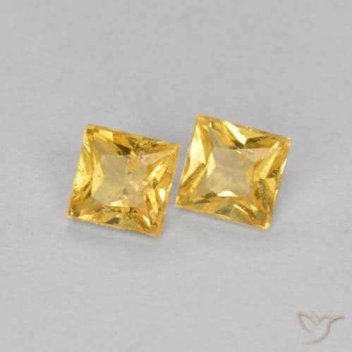 0.48ct Natural Golden Sapphire, Square, 3.3x3.1 mm